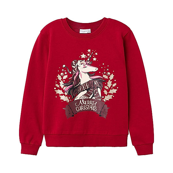 name it Sweatshirt NKFVISMAS CHRISTMAS UNICORN in red