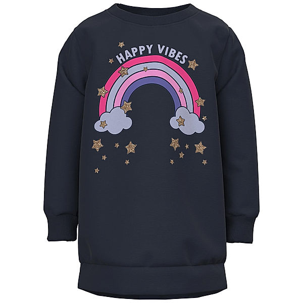 name it Sweatshirt NMFVERONIKA - HAPPY VIBES in dark sapphire