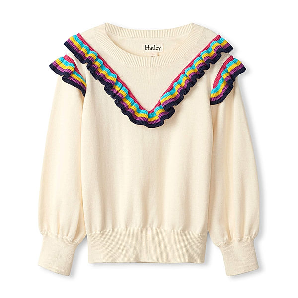 Hatley Sweatshirt RAINBOW RUFFLE in creme