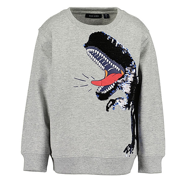 BLUE SEVEN Sweatshirt ROARING DINO in nebel melange