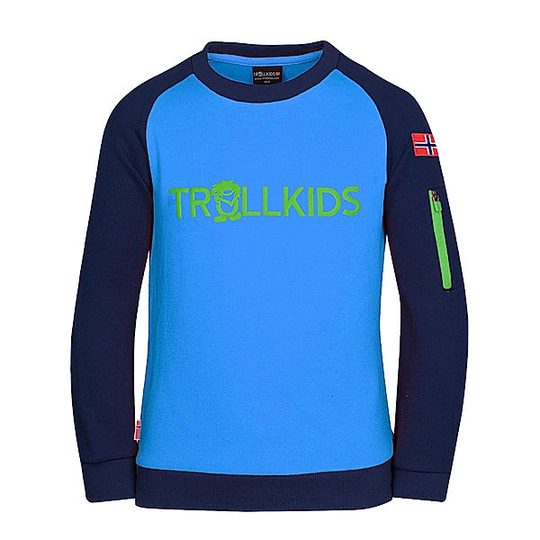 TROLLKIDS Sweatshirt SANDEFJORD in navy/medium blue/green