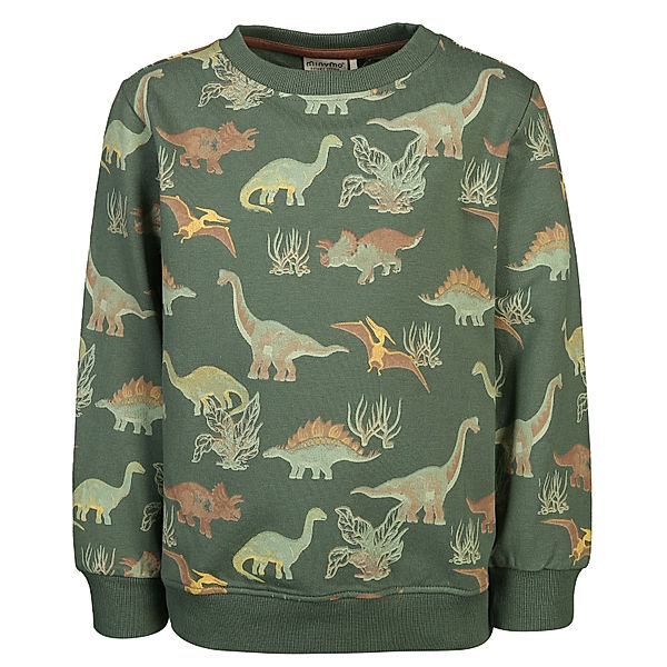 Minymo Sweatshirt SAURUS AOP in duck green