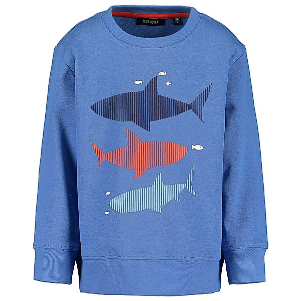 BLUE SEVEN Sweatshirt SHARKTASTIC in blau