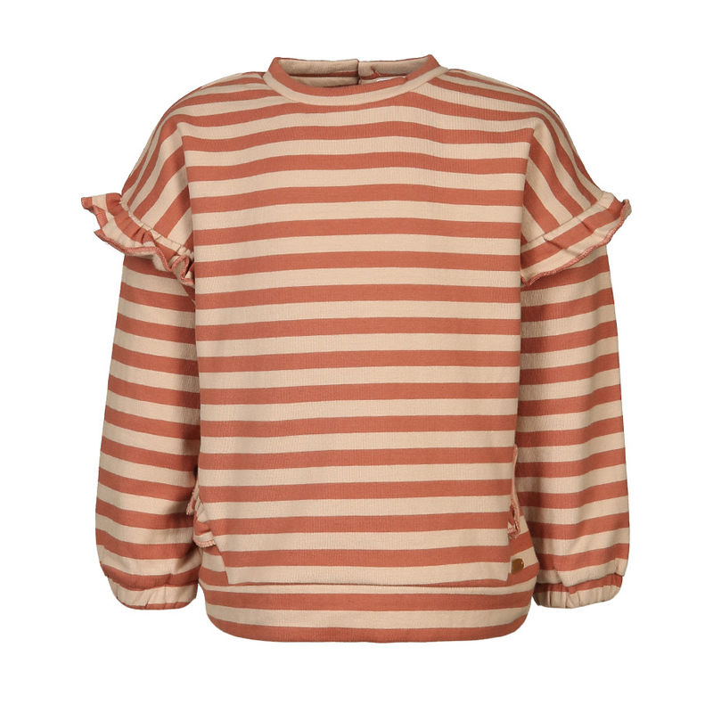 Sweatshirt SINE gestreift in red clay