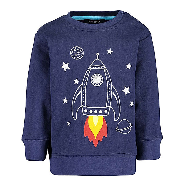 BLUE SEVEN Sweatshirt SPACE BLAST – ROCKET in ultramarinblau