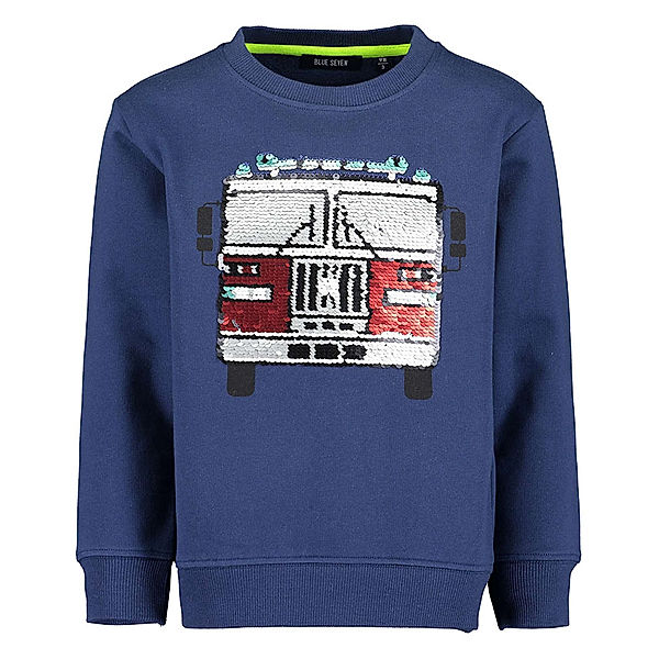 BLUE SEVEN Sweatshirt VEHICLES – FIRE SERVICE mit Wendepailletten in dunkelblau