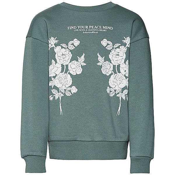 VERO MODA GIRL Sweatshirt VMMILA LS FLOWER in dark forest