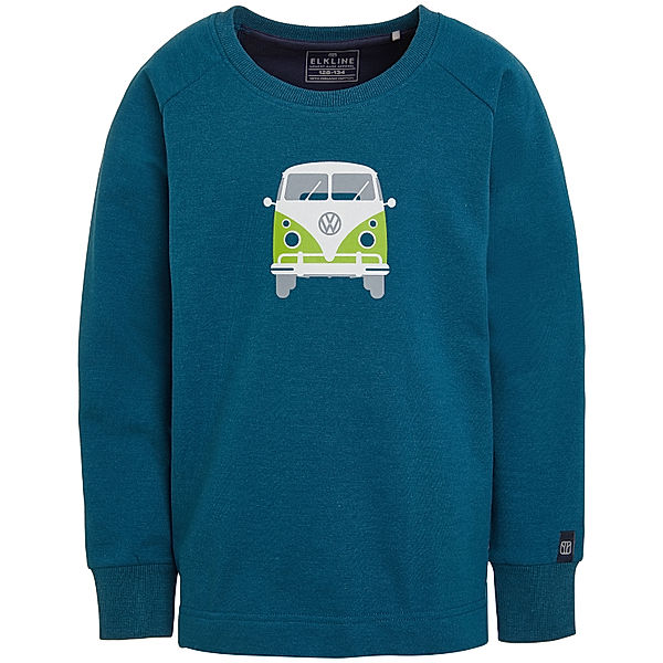 elkline Sweatshirt VW BULLIBUS in blue melange