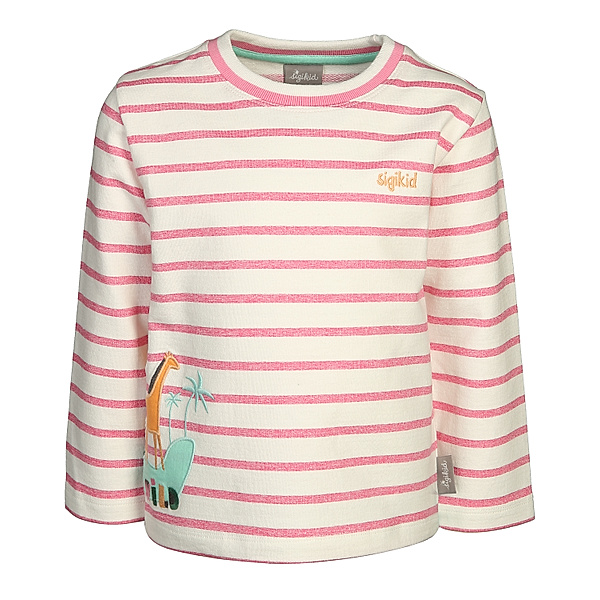 Sigikid Sweatshirt WILD gestreift in pink/weiss