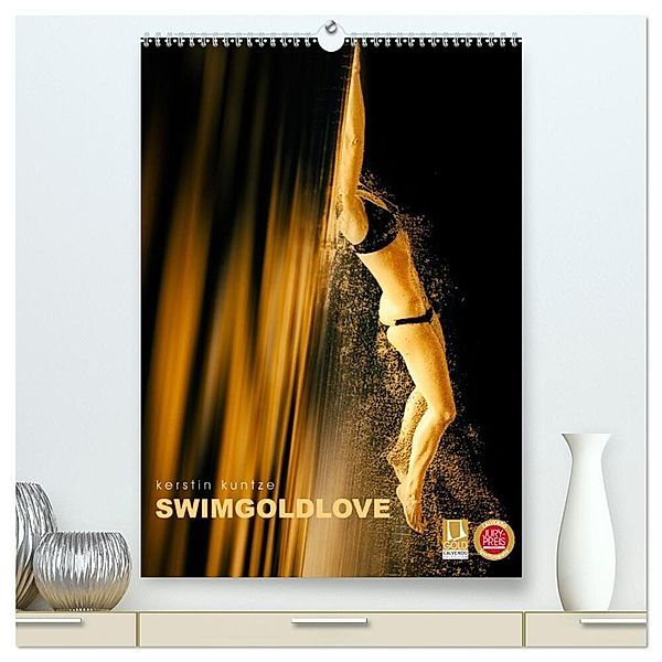 SWIMGOLDLOVE (hochwertiger Premium Wandkalender 2024 DIN A2 hoch), Kunstdruck in Hochglanz, Kerstin Kuntze