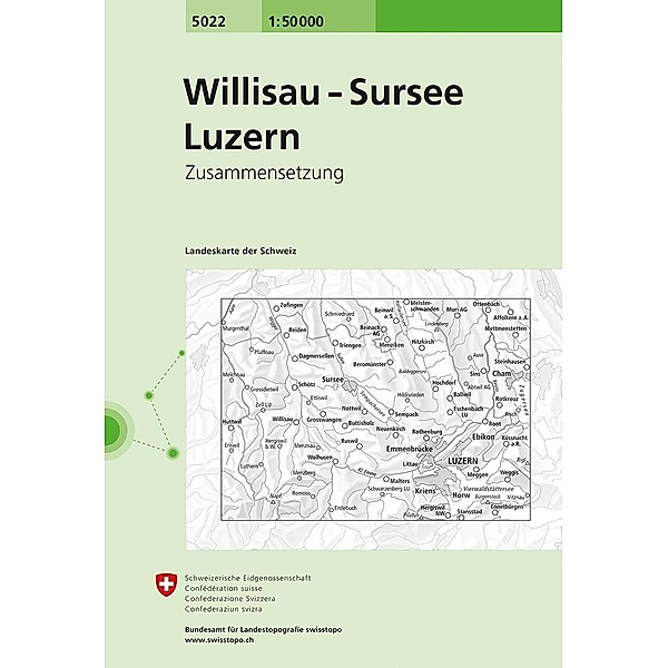 Swisstopo 1 : 50 000 Willisau Sursee Luzern