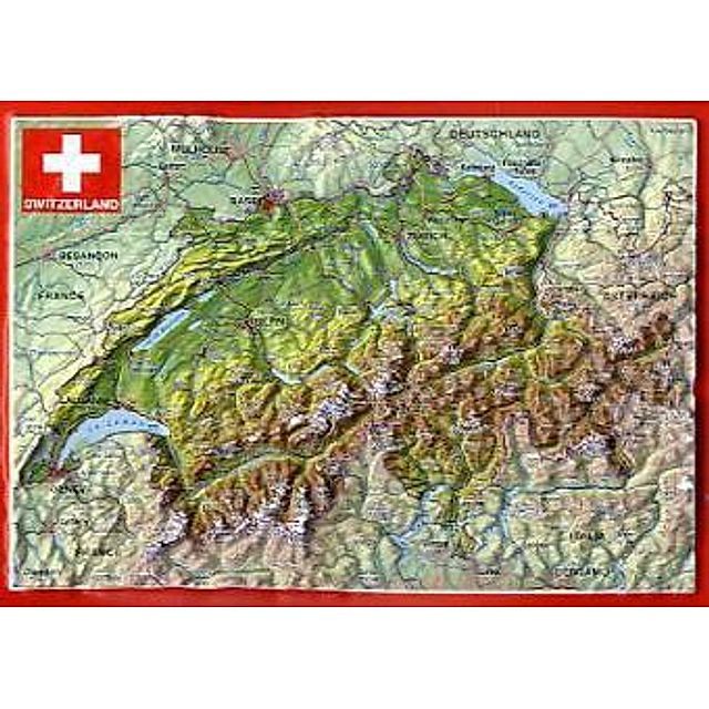 Switzerland. Schweiz. Suisse. Svizzera, Reliefpostkarte | Weltbild.ch