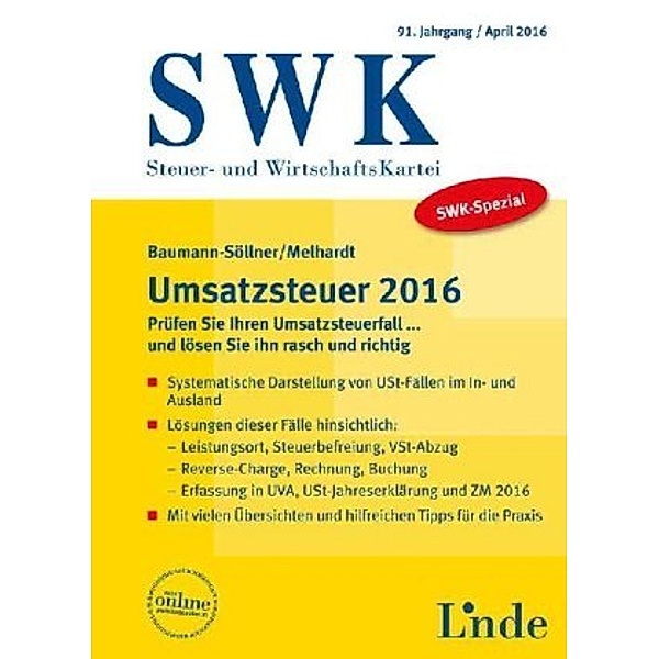 SWK-Spezial Umsatzsteuer 2016 (f. Österreich), Susanne Baumann-Söllner, Stefan Melhardt