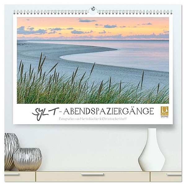 SYLT - Abendspaziergänge (hochwertiger Premium Wandkalender 2024 DIN A2 quer), Kunstdruck in Hochglanz, Martin Büchler und Christine Berkhoff