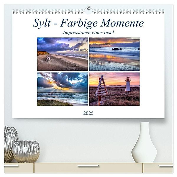 Sylt - Farbige Momente (hochwertiger Premium Wandkalender 2025 DIN A2 quer), Kunstdruck in Hochglanz, Calvendo, Joachim Hasche