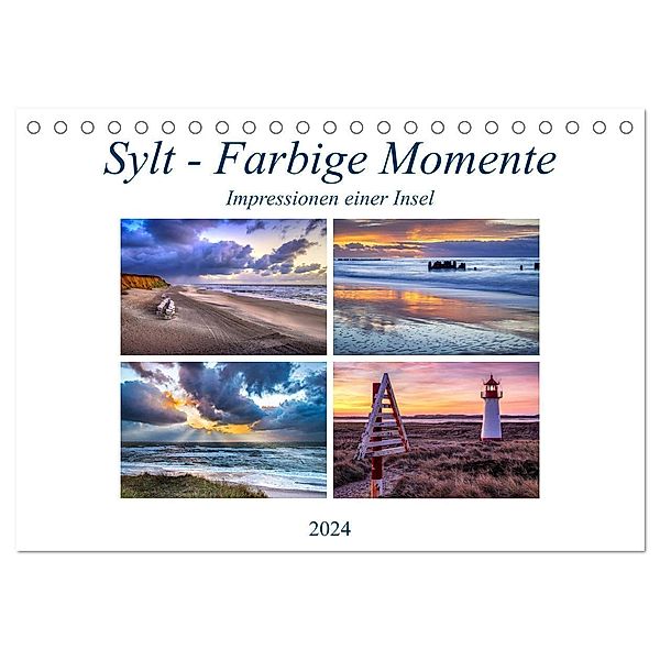 Sylt - Farbige Momente (Tischkalender 2024 DIN A5 quer), CALVENDO Monatskalender, Joachim Hasche
