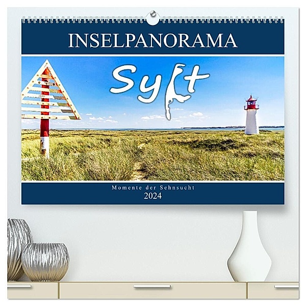 SYLT Inselpanorama (hochwertiger Premium Wandkalender 2024 DIN A2 quer), Kunstdruck in Hochglanz, Andrea Dreegmeyer