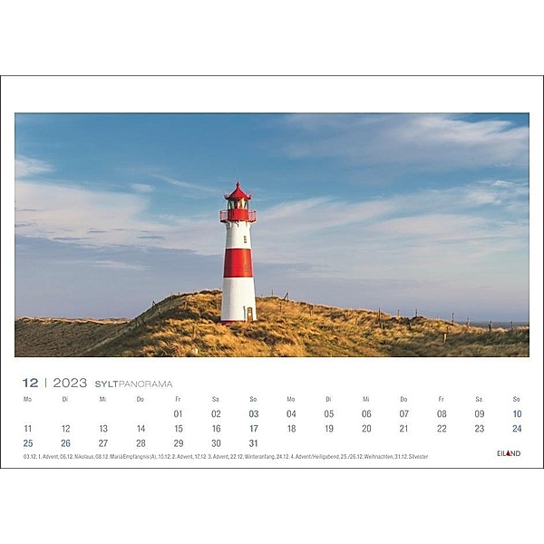 Sylt Panorama Postkartenkalender 2023. Endlose Sandstrände und Dünen in einem Foto-Kalender zum Aufhängen. Jeden Monat e, Hans Jessel