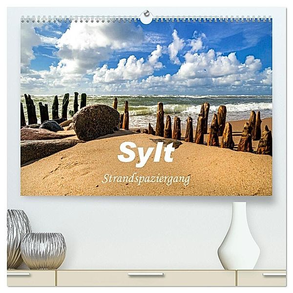 Sylt - Strandspaziergang (hochwertiger Premium Wandkalender 2025 DIN A2 quer), Kunstdruck in Hochglanz, Calvendo, A. Dreegmeyer