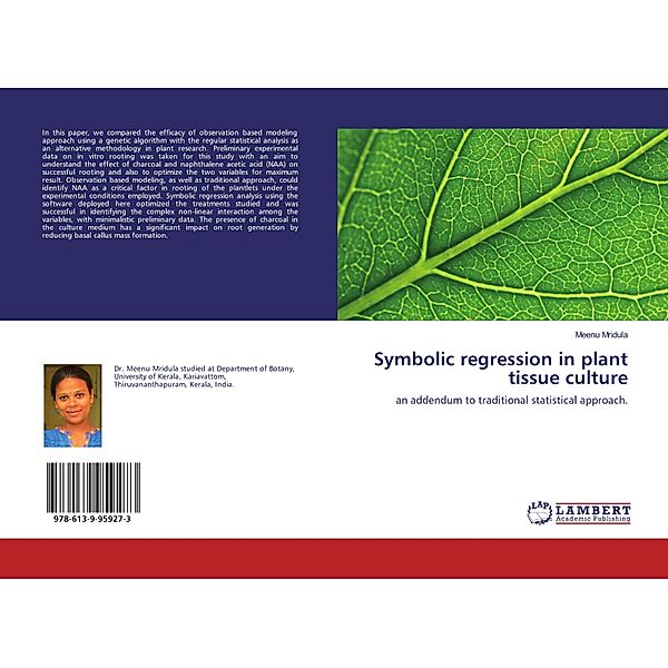 Symbolic regression in plant tissue culture, Meenu Mridula