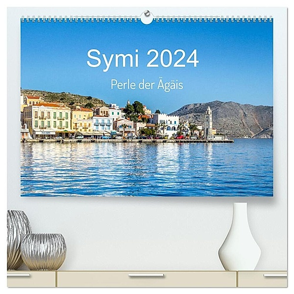 Symi 2024, Perle der Ägäis (hochwertiger Premium Wandkalender 2024 DIN A2 quer), Kunstdruck in Hochglanz, Stefan O. Schüller und Elke Schüller