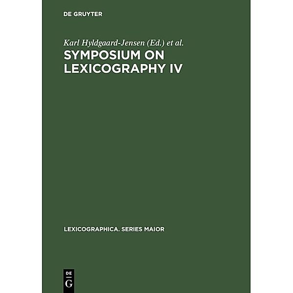 Symposium on Lexicography IV