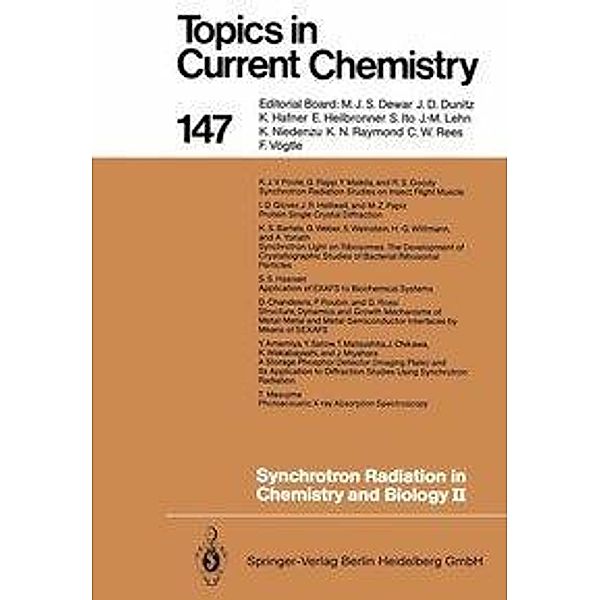 Synchrotron Radiation in Chemistry and Biology II