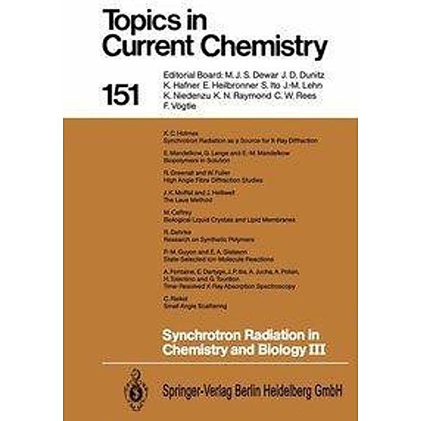 Synchrotron Radiation in Chemistry and Biology III