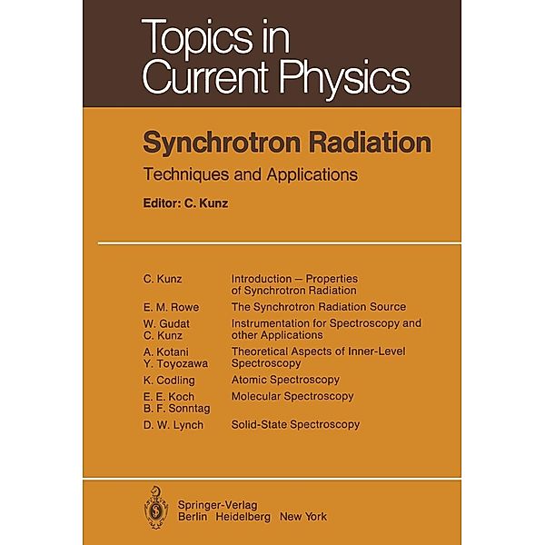 Synchrotron Radiation / Topics in Current Physics Bd.10