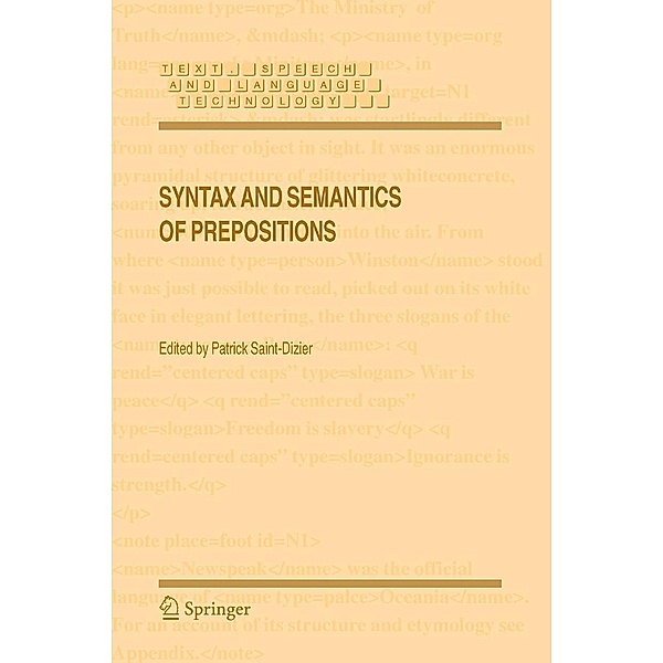 Syntax and Semantics of Prepositions / Text, Speech and Language Technology Bd.29