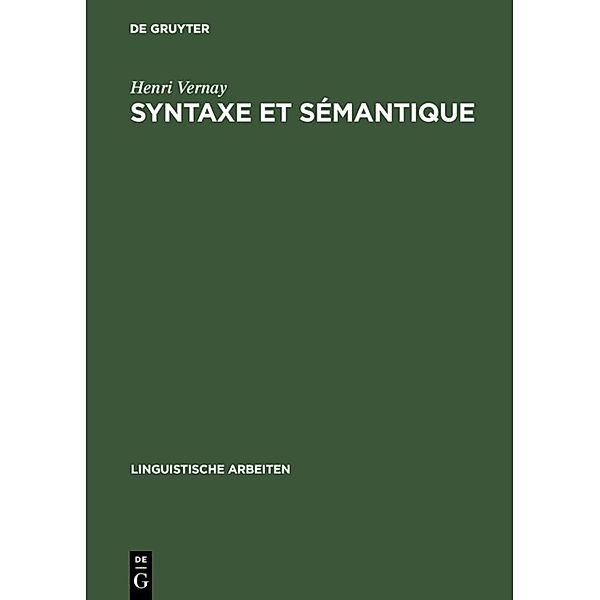 Syntaxe et sémantique, Henri Vernay