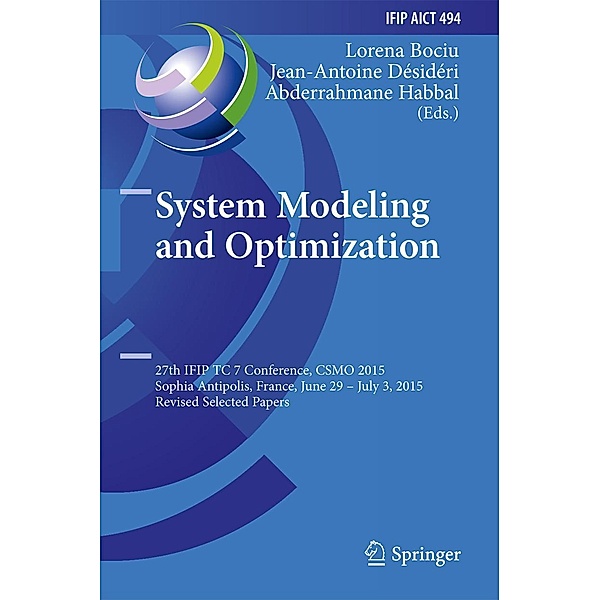System Modeling and Optimization / IFIP Advances in Information and Communication Technology Bd.494