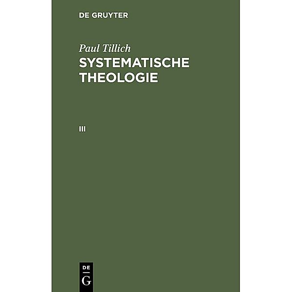 Systematische Theologie III, Paul Tillich