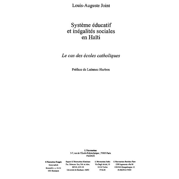 Systeme educatif et inegalitessociales / Hors-collection, Louis-Auguste Joint