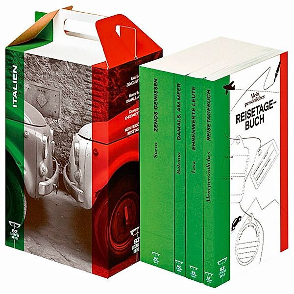 SZ Literaturkoffer Italien, 4 Bände, Italo Svevo, Marco Balzano, Giuseppe Fava