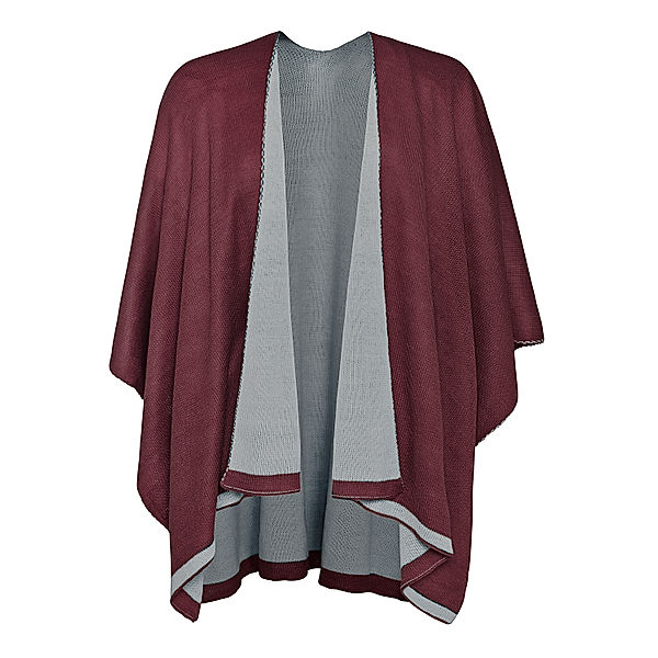 T&F Wendeponcho Bea, bordeaux-grau