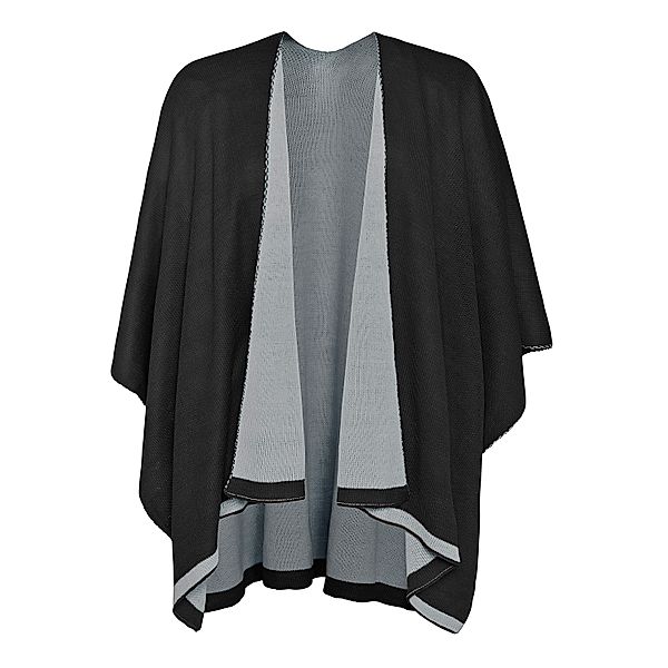 T&F Wendeponcho Bea, schwarz-grau