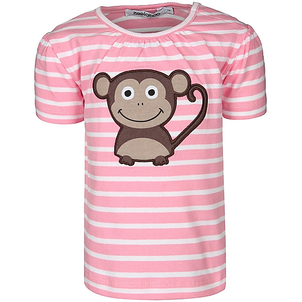 zoolaboo T-Shirt AFFE ANTON gestreift in rosa/weiß