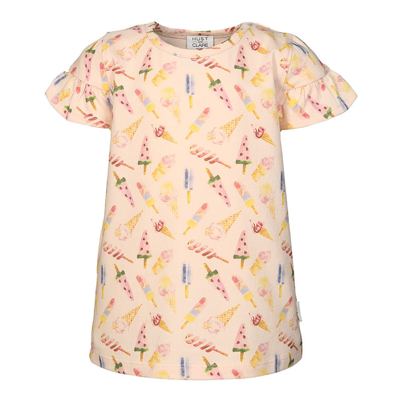 T-Shirt AGINES AOP in rosa/bunt