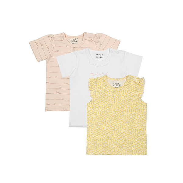 Hust & Claire T-Shirt ALINA 3er-Pack in weiß/gelb/rosa