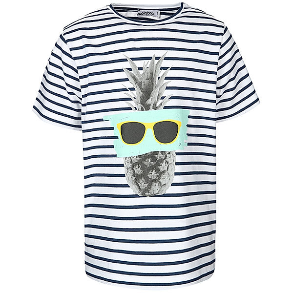 zoolaboo T-Shirt ANANAS gestreift in weiß/dunkelblau