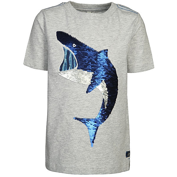 Tom Joule® T-Shirt ARCHIE - SHARK mit Wendepailletten in grau