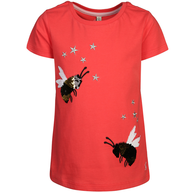 T-Shirt ASTRA - BEE mit Wendepailletten in koralle