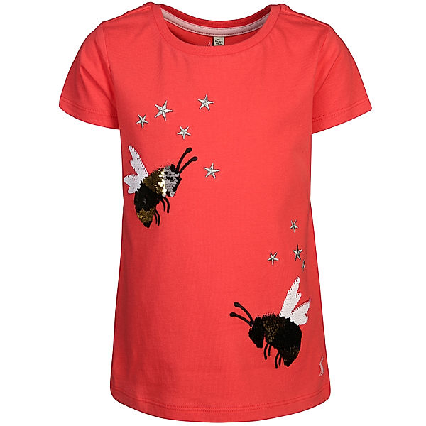 Tom Joule® T-Shirt ASTRA - BEE mit Wendepailletten in koralle