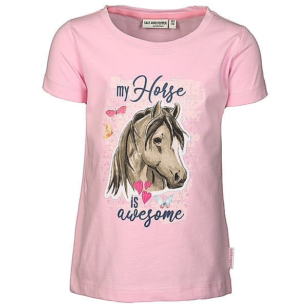 Salt & Pepper T-Shirt AWESOME HORSE in sorbet rose