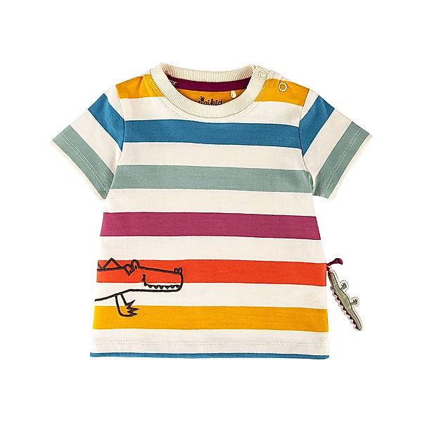 Sigikid T-Shirt B - WILD CROCODILE STRIPES in ecru/bunt