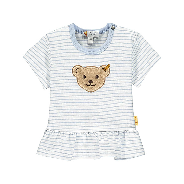 Steiff T-Shirt BABY GIRL – SUMMER DAY gestreift in hellblau
