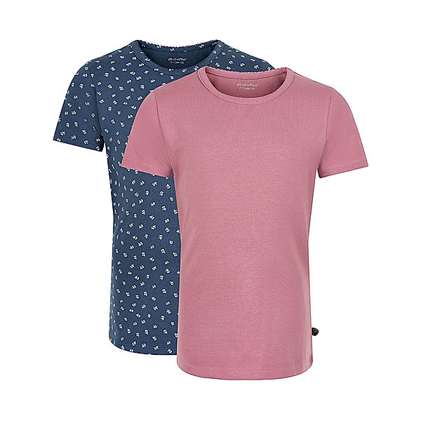 Minymo T-Shirt BASIC 33 2er Pack in rose/blau