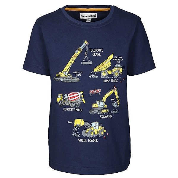 tausendkind collection T-Shirt BAUSTELLENFAHRZEUGE in dunkelblau