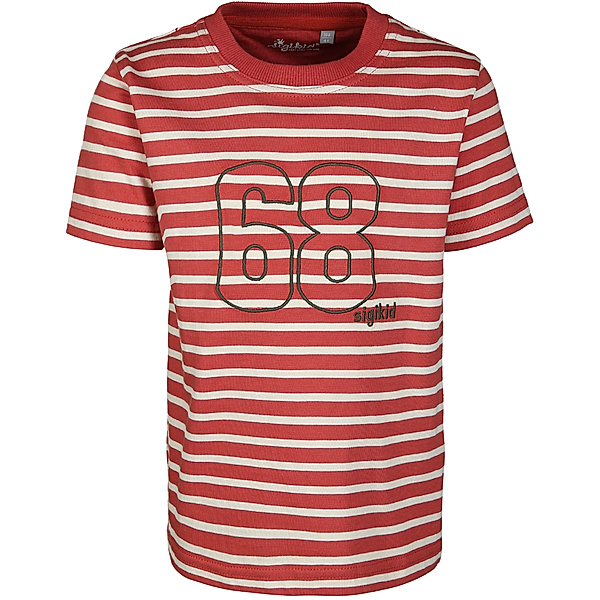 sigikid T-Shirt BIBER 68 gestreift in rot/weiß
